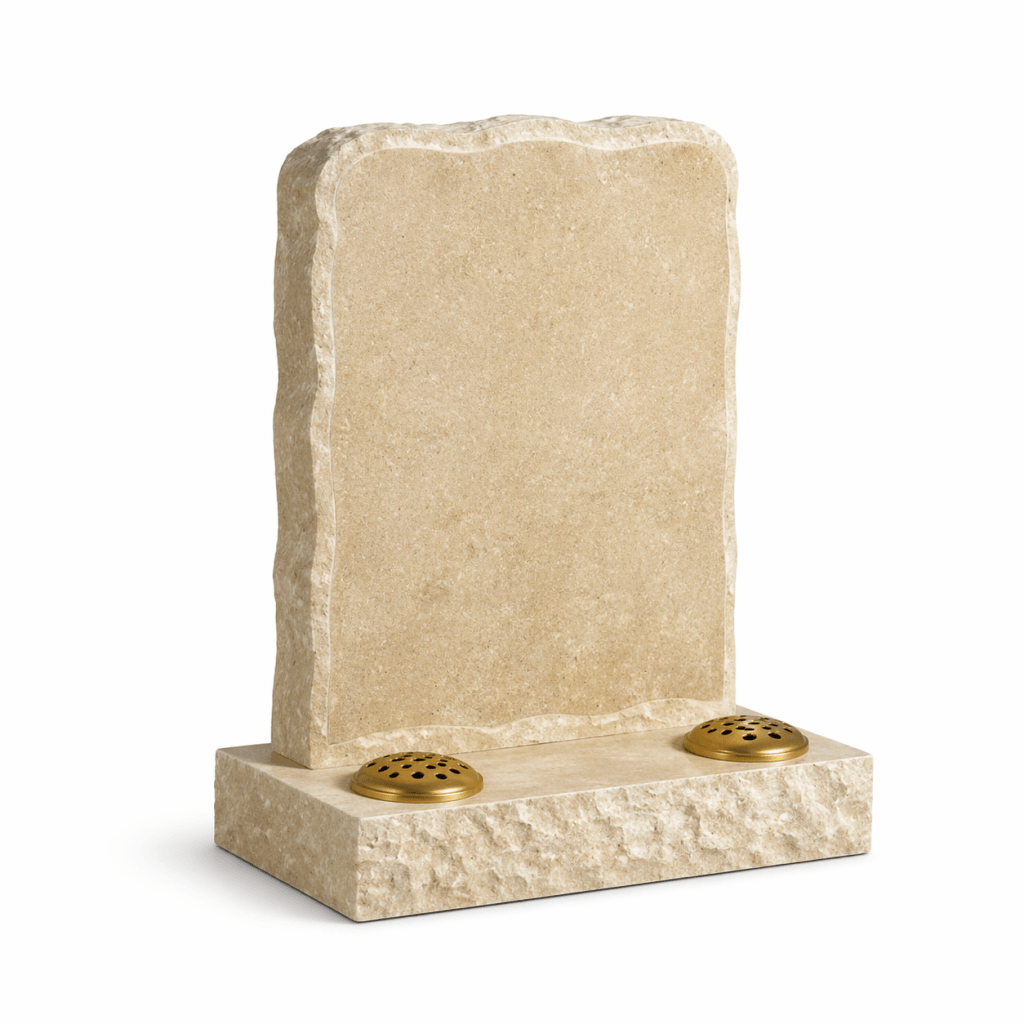 Purbeck Stone Lawn Memorial with Natural Rustic Edges