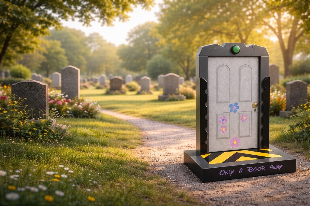 Gentle memorial for a baby or child in a peaceful cemetery setting