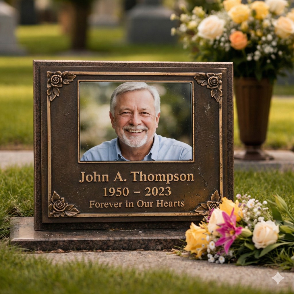 Grave decorations and granite vases