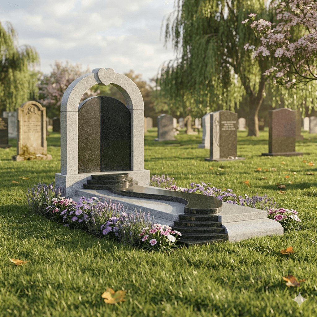 Elegant kerb memorials in granite